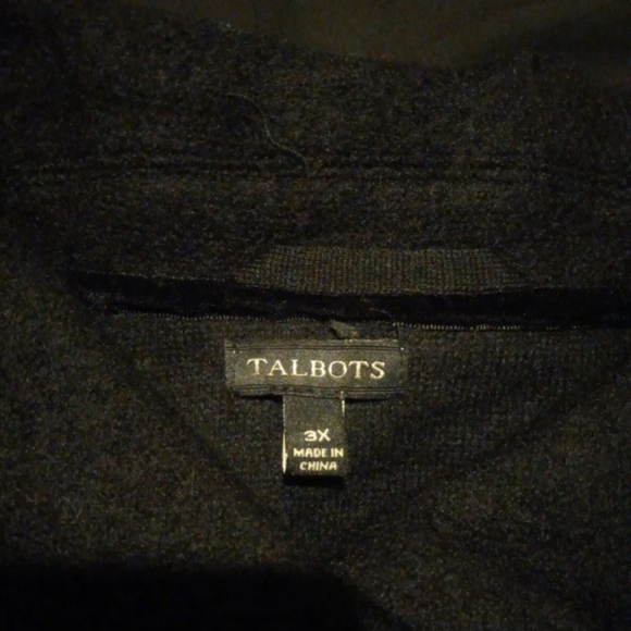 Talbots black textured wool blend cape coat - Picture 2 of 3